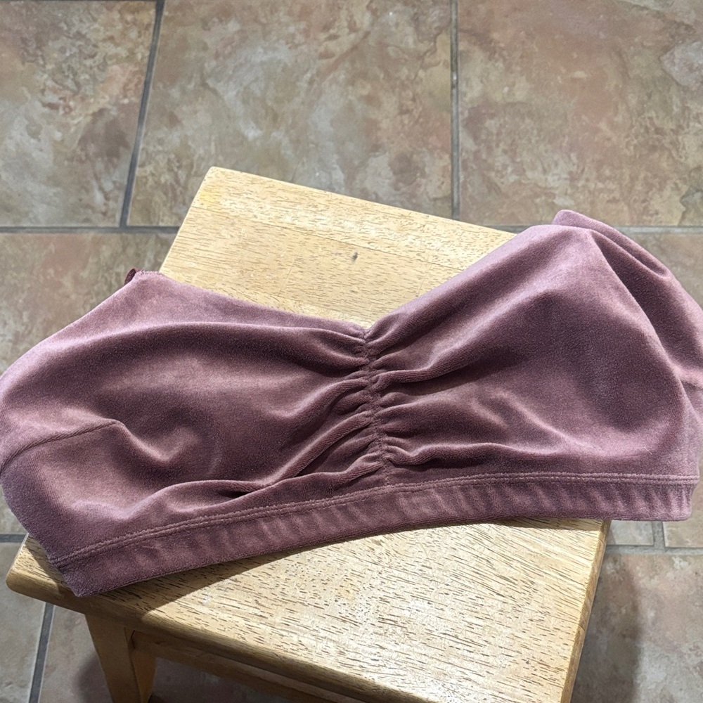 JoyLab Mauve Pink Velvet Bandeau Bra - Picture 3 of 8